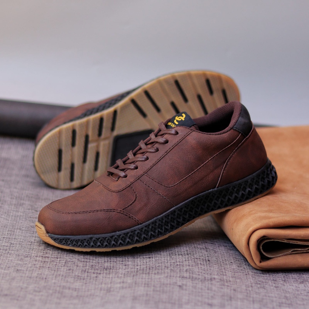 MOLK|Sepatu Kasual Sneakers Pria Original Distro Kulit Syintetik Kerja Kantor Kuliah Main Gaya