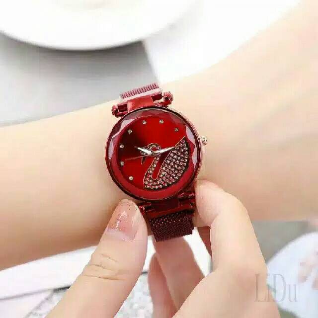 Jam Tangan Wanita Korea Strap Magnet Angsa Satu