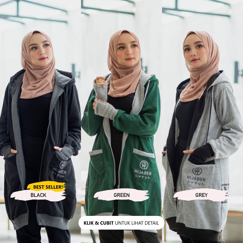 ✅Beli 1 Bundling 4✅ Hijacket YUKATA Original Jacket Hijaber Jaket Wanita Muslimah Azmi Hijab Hijaket-4