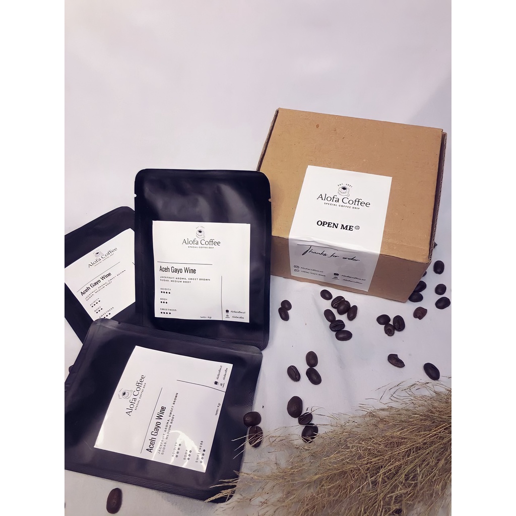 

Alofa Coffee Drip Bag - Aceh gayo Wine ( 1 Box Lebih Hemat )