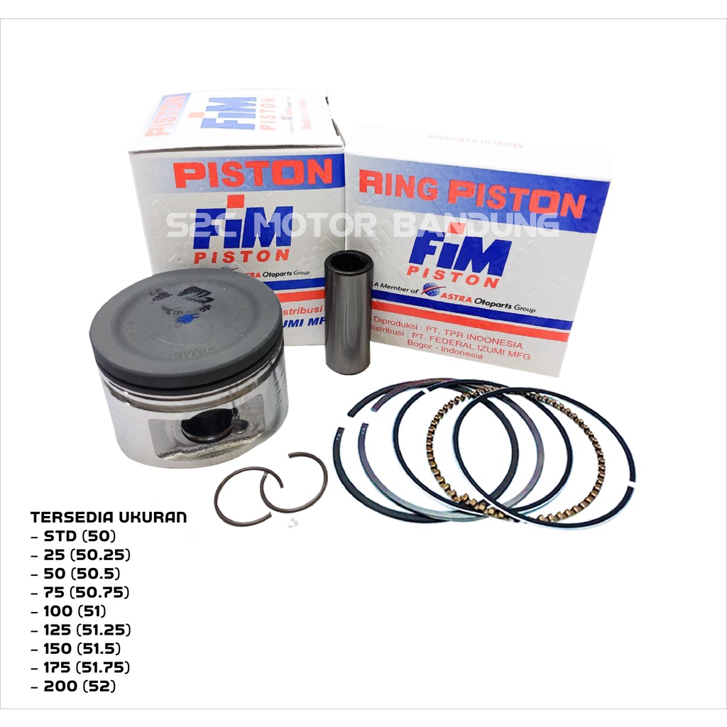 PISTON KIT MIO MIO SOUL FINO KARBU FIM46 PIN 15 FIM 46-2