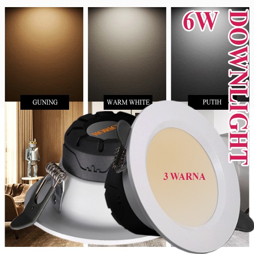 ASLI FULL TERANG 5W LAMPU DOWNLIGHT LED PLAFON 5 WATT NYALA ADA PUTIH / WARM WHITE