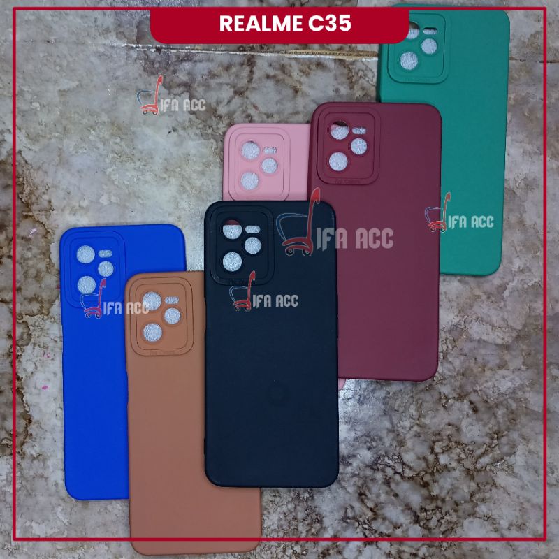 CASE REALME C35 SOFTCASE PRO CAMERA SILIKON PELINDUNG CAMERA MACARON