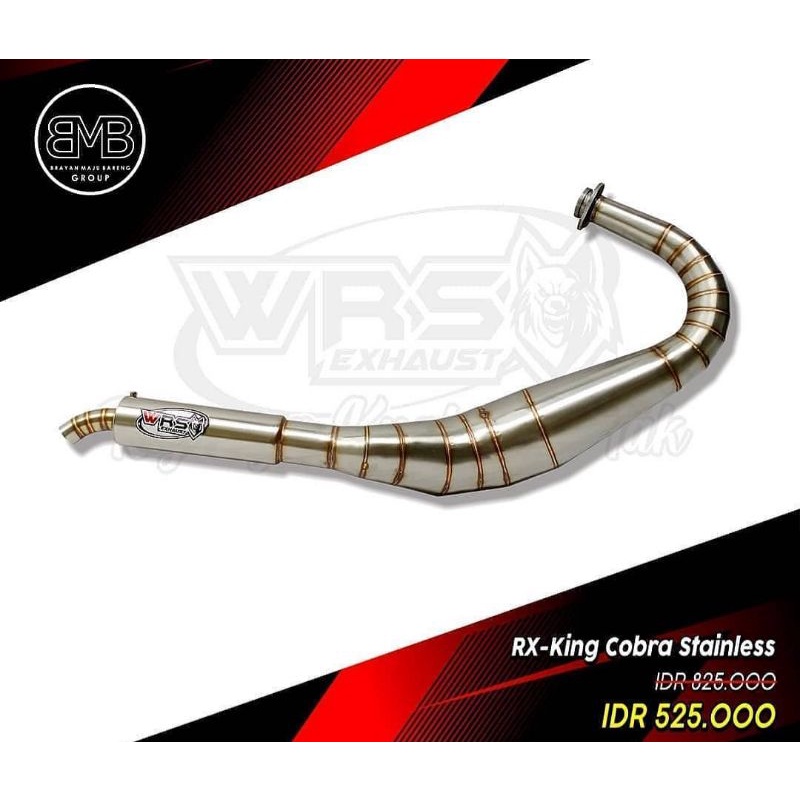 Knalpot Kolong Cobra Stenlis Rx King/Rx Spesial Original WRS Suara Gariing Tenaga Oke