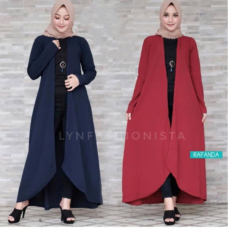 (BB MAX 65 KG)LONG OUTER PANJANG/CARDIGAN WANITA MUSLIM BASIC POLOS/CAMELIA