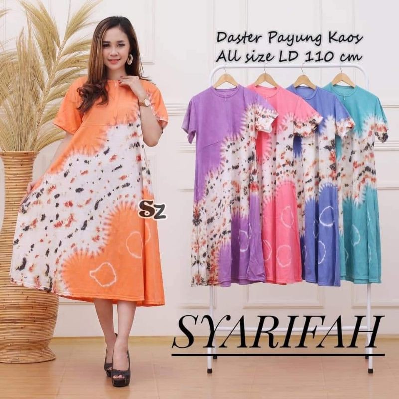 Daster Payung Kaos Pelangi Baju Tidur Resleting