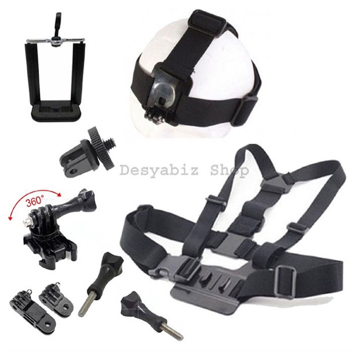 Chest Strap Head Strap Mounting Dada dan Kepala HP dan Action Camera