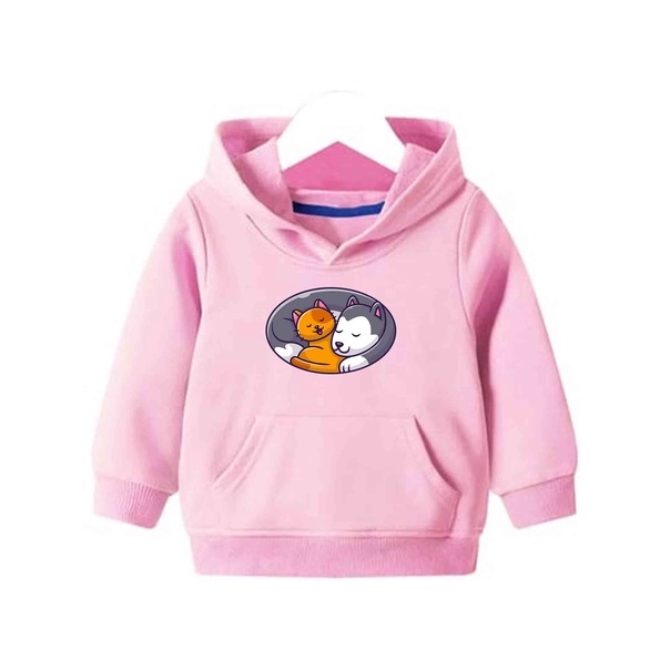 Hoodie cat n dog Sweater Anak Fleece Pakaian Anak