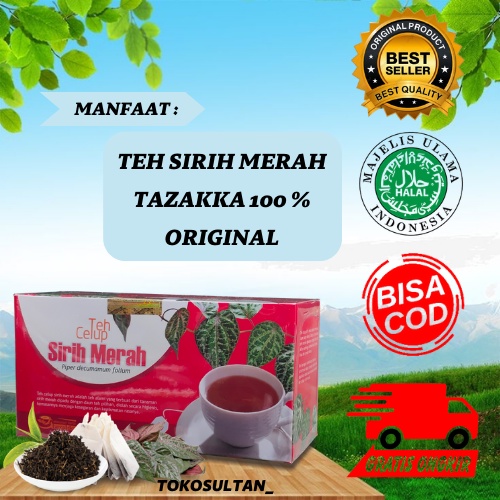 

Teh Celup Herbal Daun Sirih Merah Tazakka isi 20 Kantung Teh Celup sebagai Antiosidan sudah BPOM dan HALAL MUI Asli