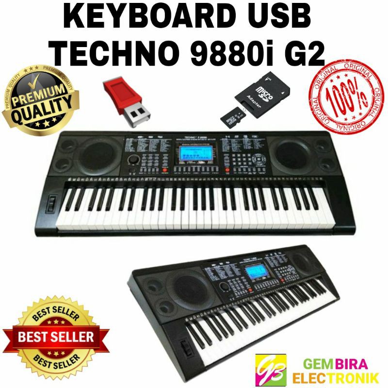 Jual PIANO Keyboard Techno T-9880i G2 Original Piano Techno USB ...