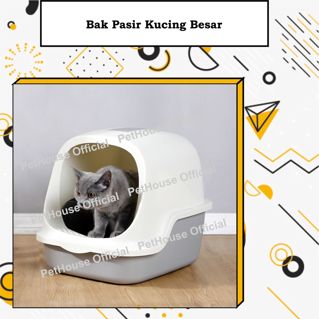 Tempat Pasir Kucing Besar/Cat Litter Box Otomatis Door/Bak Pasir Kucing
