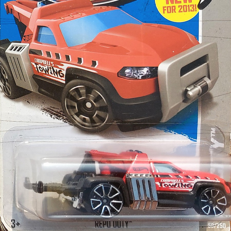 HOTWHEELS REPO DUTY 2013 MERAH TOWING TRUCK PICKUP MOBIL DEREK