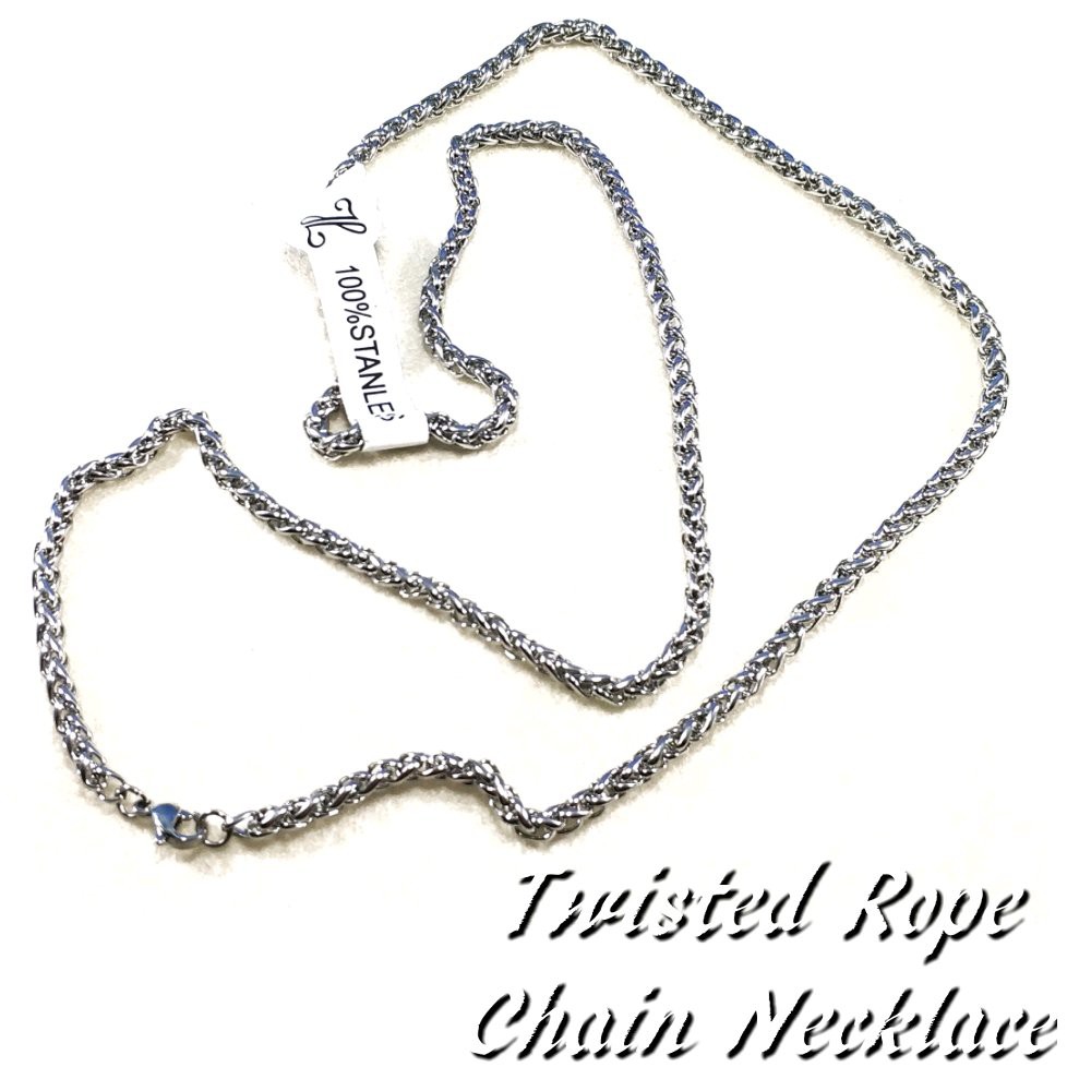 KALUNG STAINLESS STEEL TWISTED ROPE CHAIN UNISEX TERMURAH