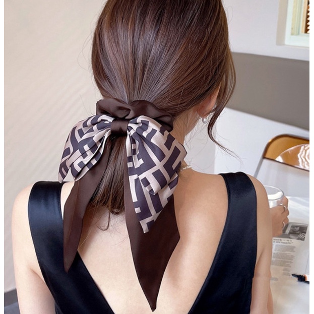 Ikat Rambut Korea Motif Pita Besar Scrunchies Scrunchie Bruna