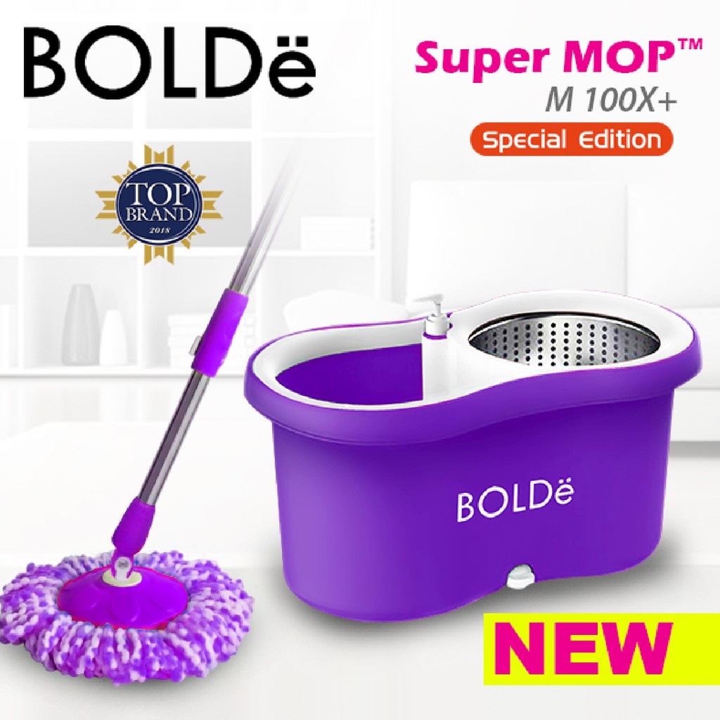 BOLDe Super Mop M100X Alat Pel Lantai BONUS Refill Kain Pel Microfiber