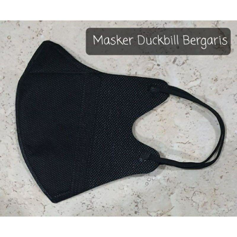 Masker duckbill hitam 3ply isi 50 pcs ukuran dewasa - duckbill hitam 50 pcs