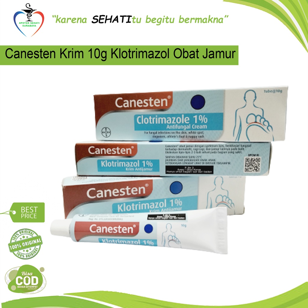 CANESTEN CR 10GR OBAT JAMUR PANU KADAS GATAL KULIT  ANTI FUNGI