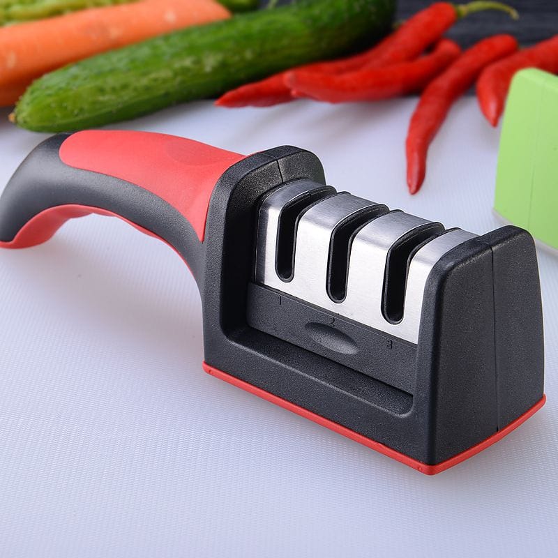 PENGASAH PISAU 3IN1 3 MODE ALAT ASAHAN PISAU GUNTING 3 STEP ALAT ASAH PISAU PENAJAM PISAU SAYUR DAPUR KNIFE SHARPNER