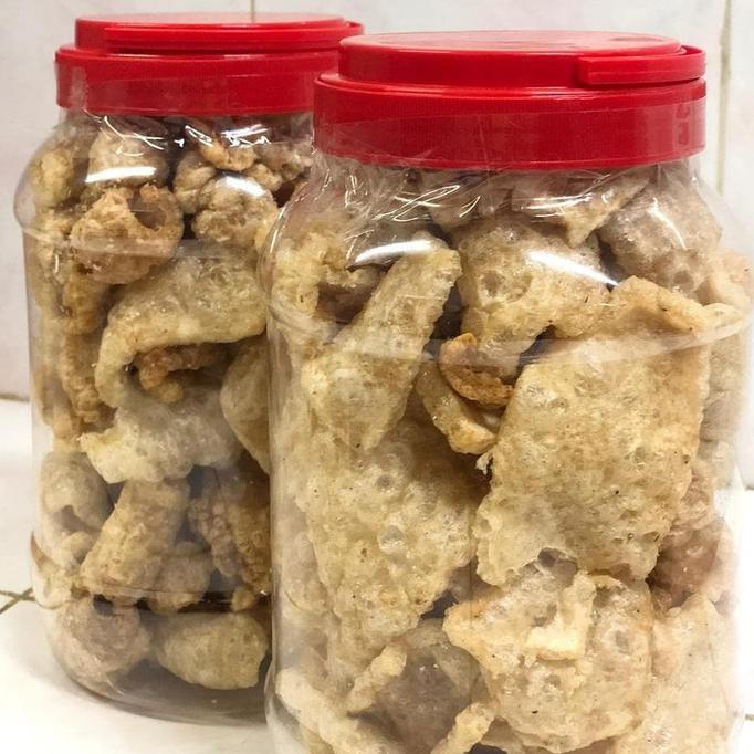 

Kerupuk Kulit Babi Homemade ASLI ukuran toples besar