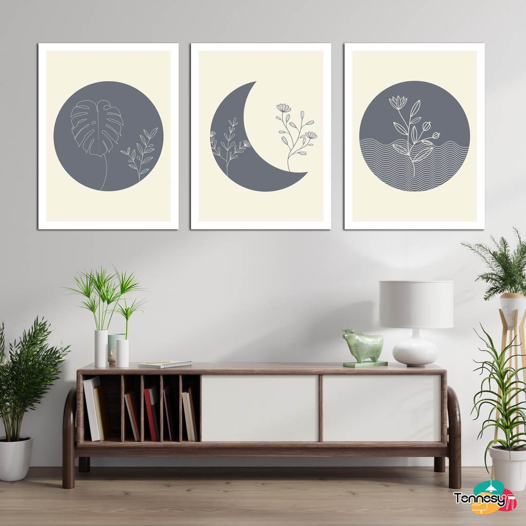 TENNESY HIASAN DINDING BUNGA DAUN SHAPE MOON WALL DECOR 15x20CM PAJANGAN KAYU POSTER DEKORASI DINDING KAMAR TIDUR RUMAH