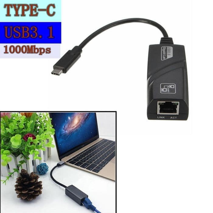 USB TYPE C 3.1 to LAN RJ45 Ethernet 100/1000 Mbps Gigabit