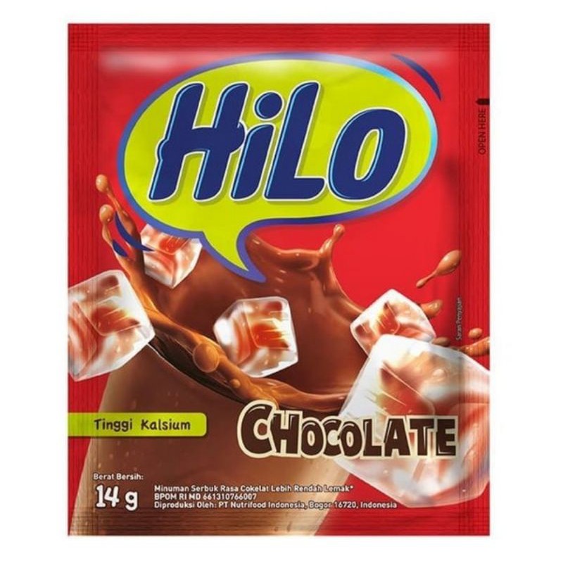 

Hilo Chocolate 1 Renceng isi 10 Sachet