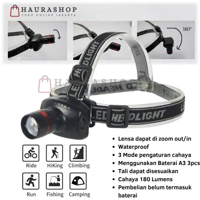 Headlamp / Senter Kepala LED Mini Zoom  MS-1921