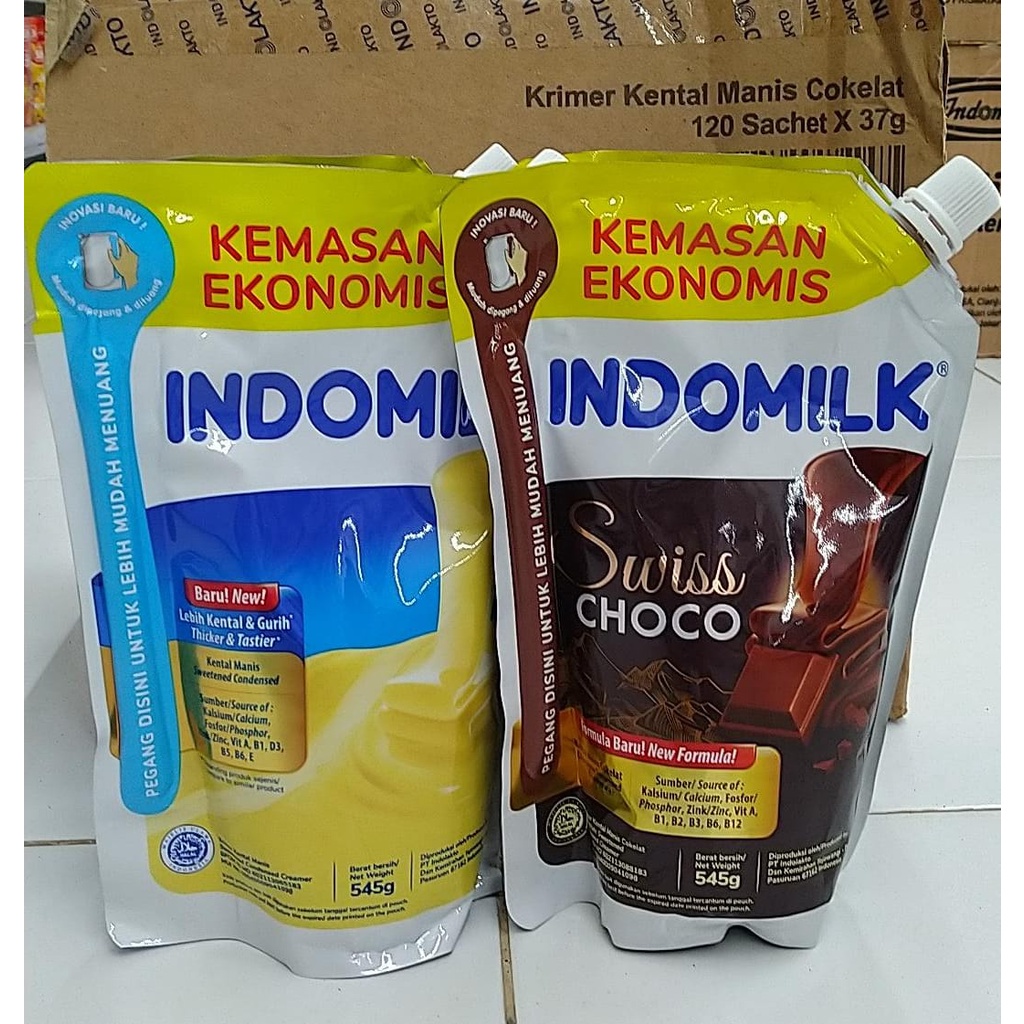 

INDOMILK Kental Manis Plain & Swiss Choco Pouch 545gr