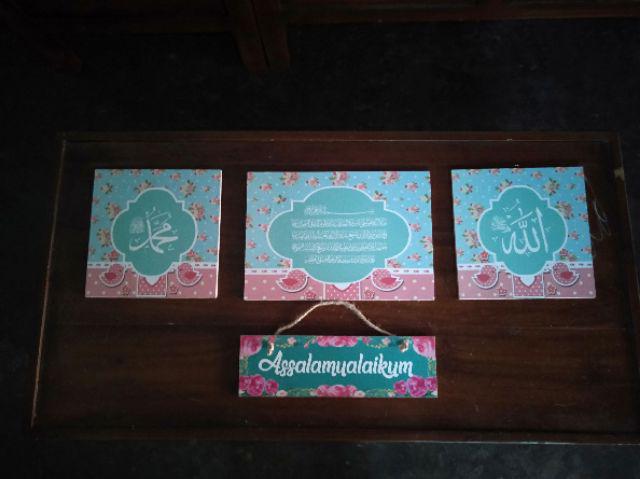 Kaligrafi Tosca Pink Salem Shabby Mdf