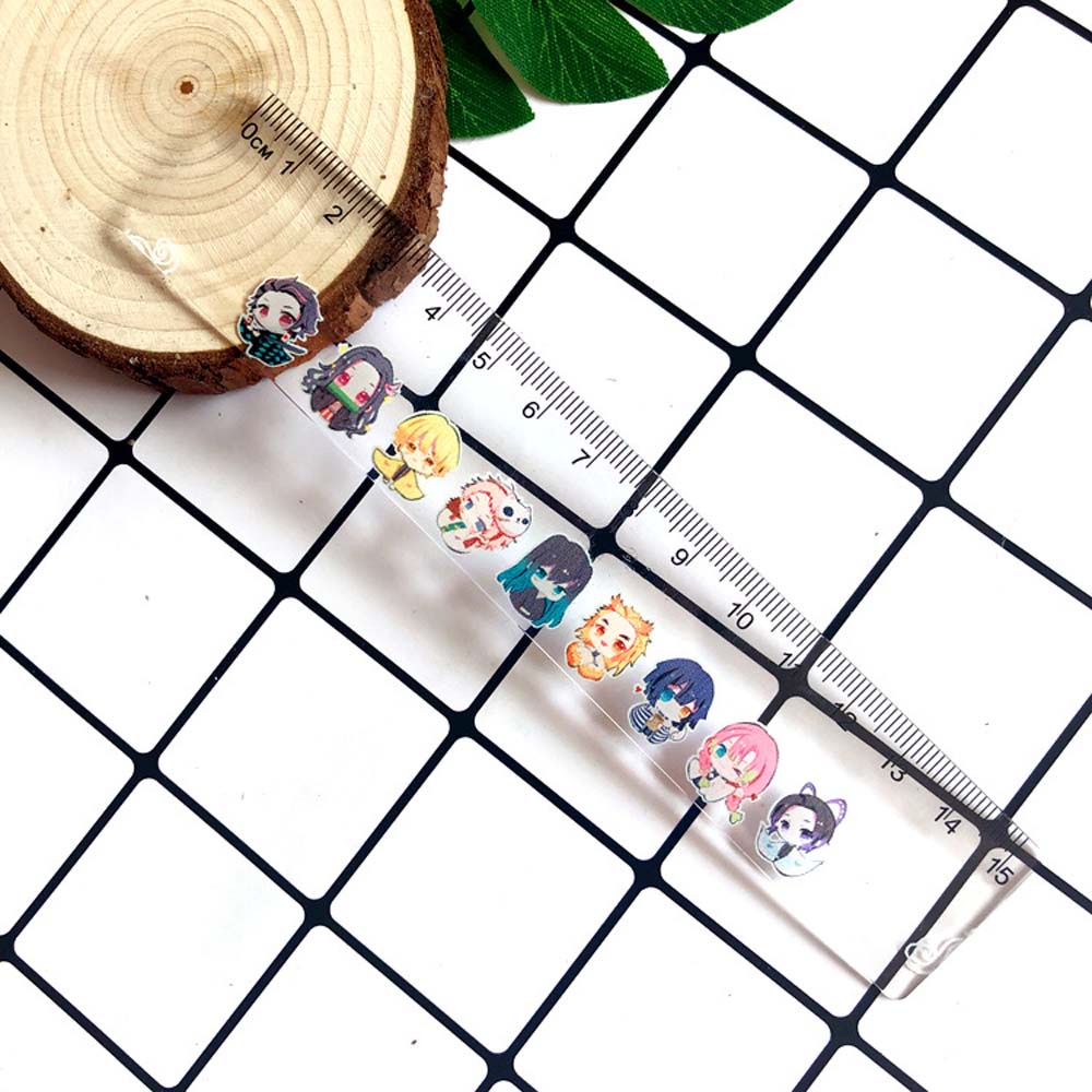 ELEGANT Cartoon Ruler Painting Demon Slayer Measure Ruler Agatsuma Zenitsu Kimetsu No Yaiba Office School Supplies Students Acrylic Kamado Nezuko Anime Stationery