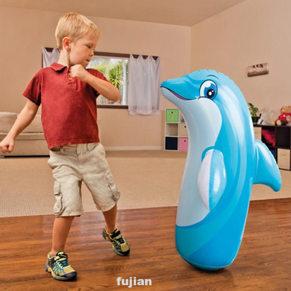Intelligent Development Cute Inflatable Tumbler Toy 3D Cartoon Animal Boxing Bag