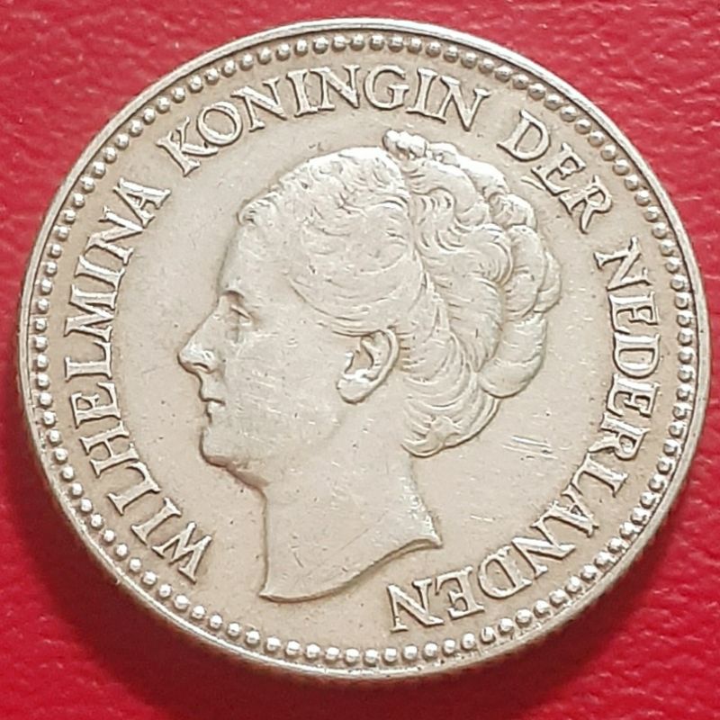 Uang Koin Kuno Lama Perak 1/2 G Wilhelhemina Tahun Campur #Bekas