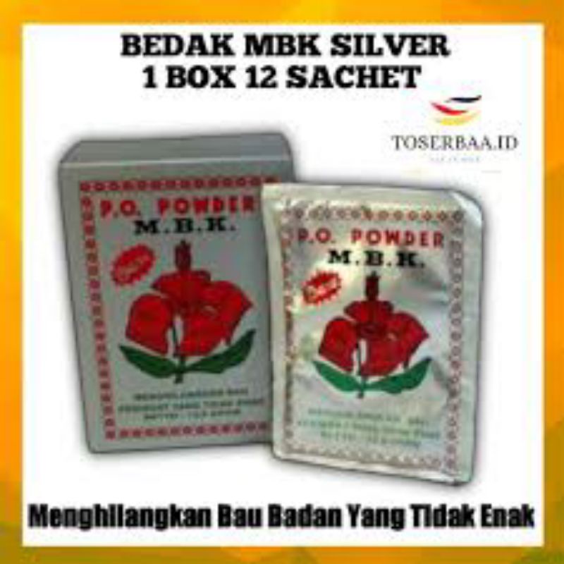 MBK POWDER BOX SILVER 1 BOX ISI 12 SACHET / BEDAK KETIAK M.B.K SILVER PER BOK