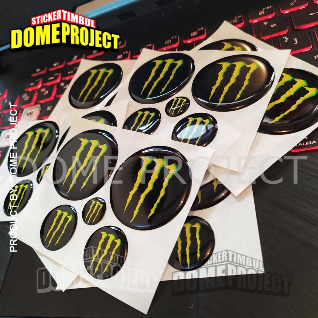 STIKER MOTOR TIMBUL EMBLEM LOGO MONSTER ENERGYY STICKER NMAX AEROX STIKER MOTOR NMAX 1 SET STIKER RESIN AESTHETIC