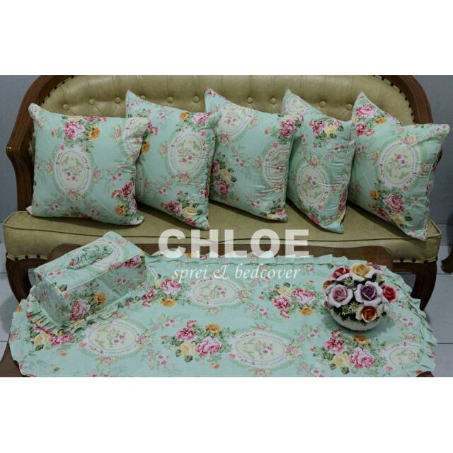 Set SBK sarung bantal kursi/sarung bantal sofa motif chloe
