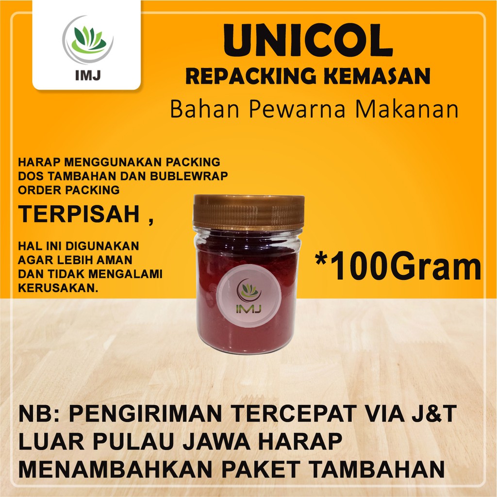 

UNICOL PEWARNA MAKANAN REPACKING Kemasan 100gram