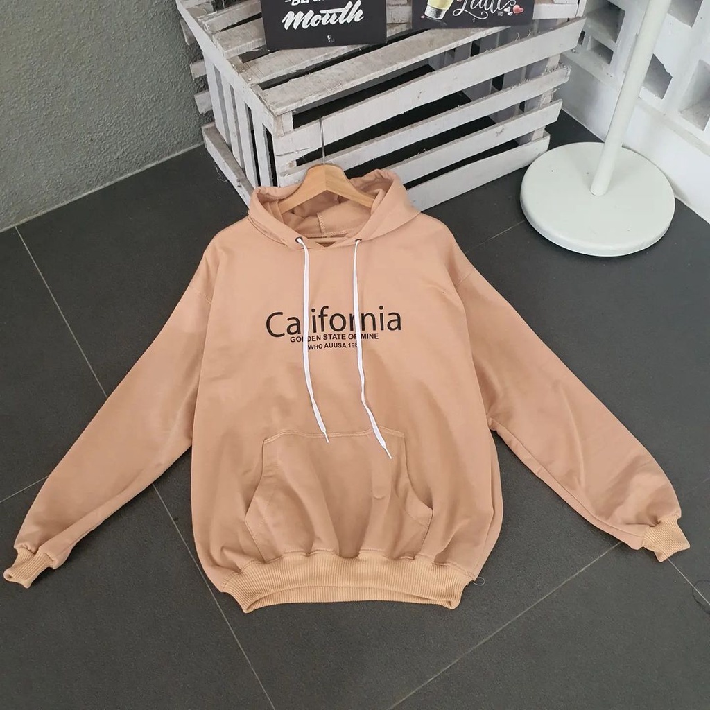 Hoodie California XXL Atasan Unisex Motif California Gaya Trendy