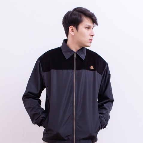 ZOLEKA Beryl Jaket Corduroy Pria – Jaket Windbreaker Hitam