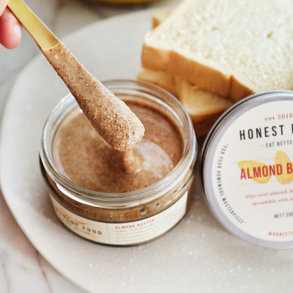 

HONESTFOOD Almond Butter - Selai Kacang Almond Tanpa Minyak, Selai roti