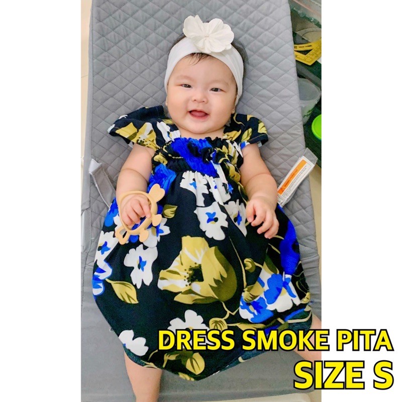 DRESS RAYON SMOKE PITA SIZE S / DASTER ROK RUMAHAN ANAK PEREMPUAN BAYI CEWEK ADEM MURAH BAGUS BATIK