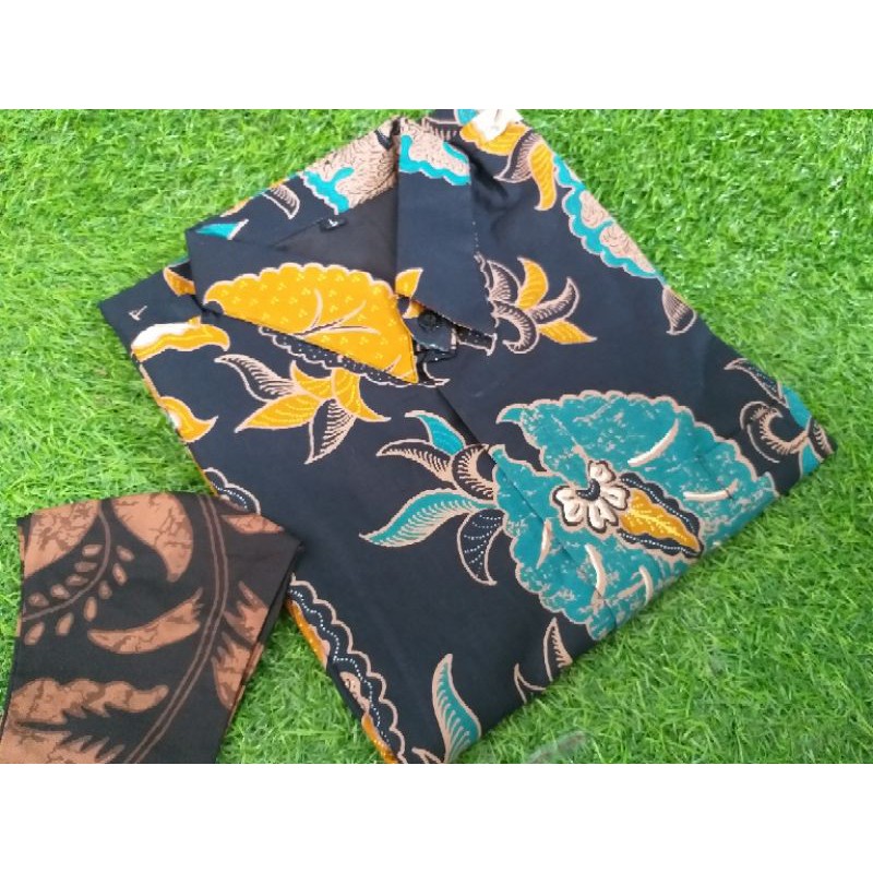 DEDAUN NAVY kemeja batik pria lengan panjang terbaru ORIGINAL BY FLORIST