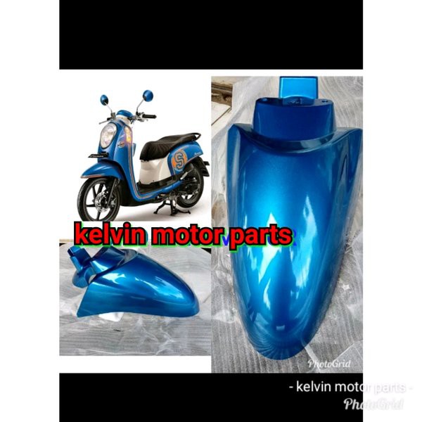BARU spakbor depan Scoopy Fi tahun 2014 sampai 2017 warna biru