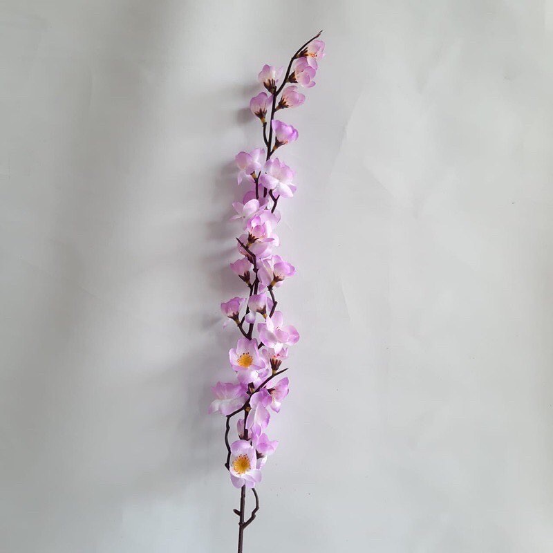 BUNGA SAKURA tangkai panjang 70cm - bunga artificial hiasan rumah home decor shabby grosir murah-ungu muda