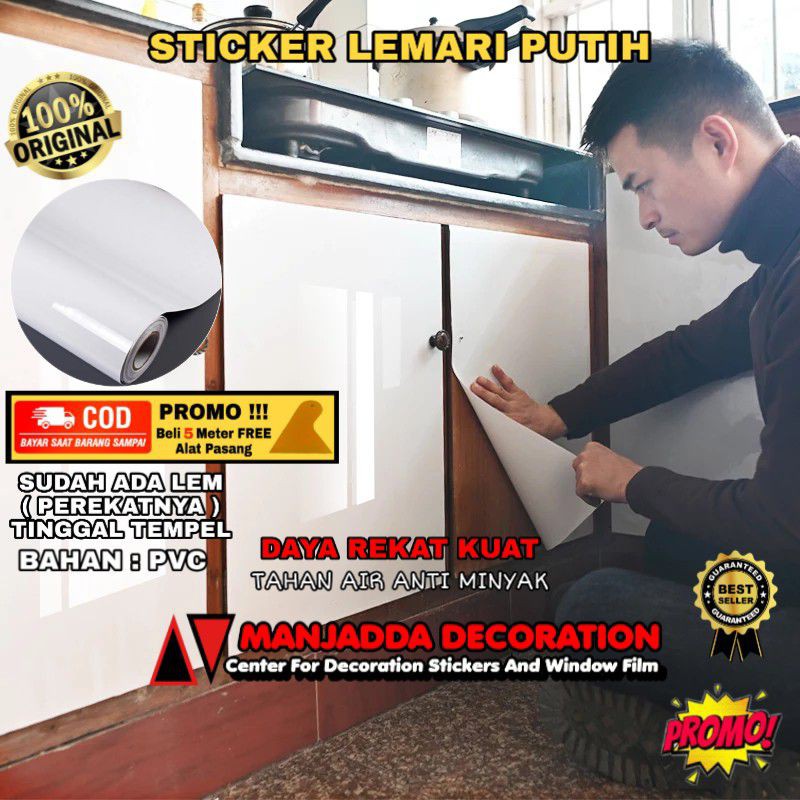 Sticker Lemari Putih Bersih Untuk Furniture Kitchenset