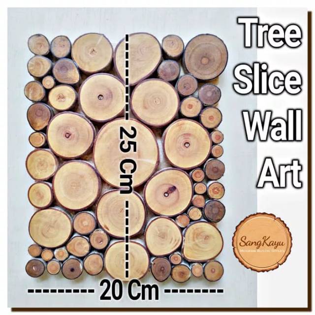 Hiasan dinding kayu 20x25 cm Wood wall art wallpaper dinding sticker