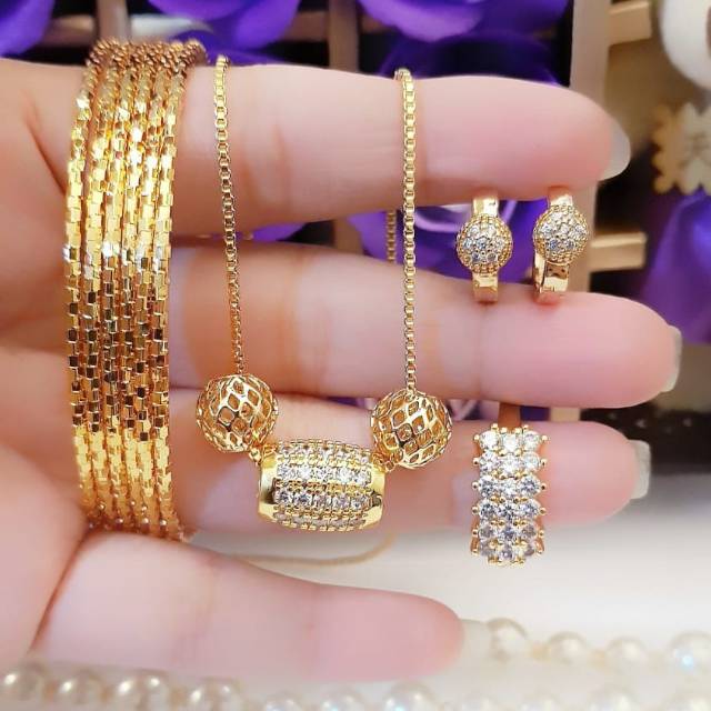 Xuping set perhiasan lapis emas 24k 2720h