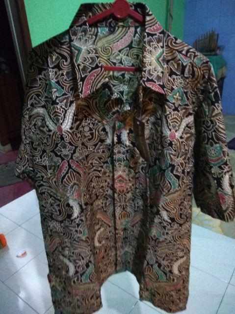 Warung Batik Kemeja Batik  Lengan Panjang Pendek Pekalongan Padi M L Xl Sogan Halus Kemeja Batik