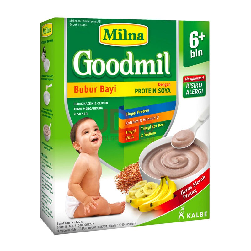 Milna Goodmil  6+ bulan 120 gr varian wortel labu dan beras merah pisang