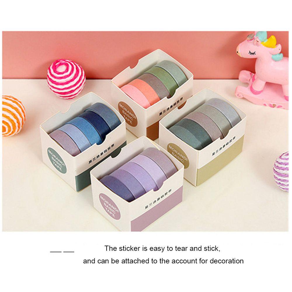 Top 5Rolls/box Washi Tape Set Alat Tulis Sekolah Scrapbooking