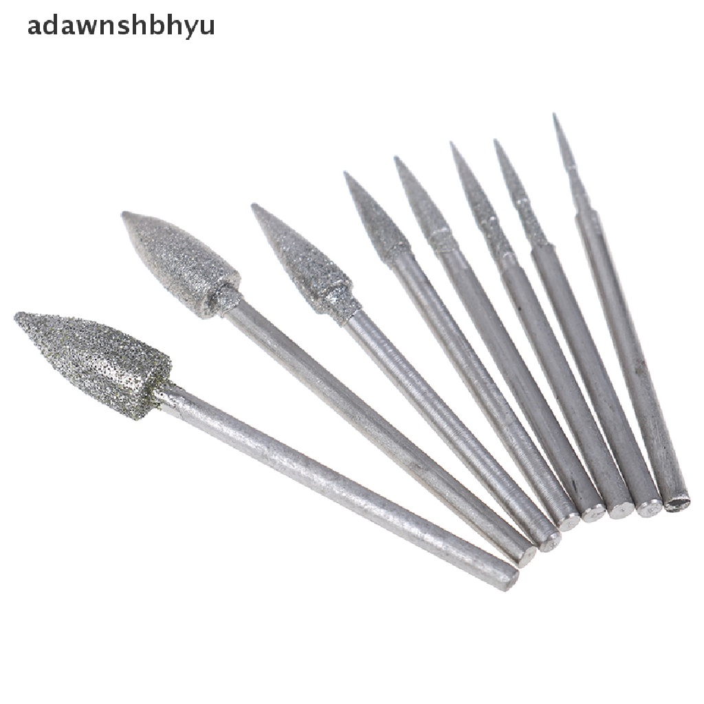 Adawnshbhyu 8Pcs diamond grinding head polishing needle bits burrs Alat Ukir Batu Logam